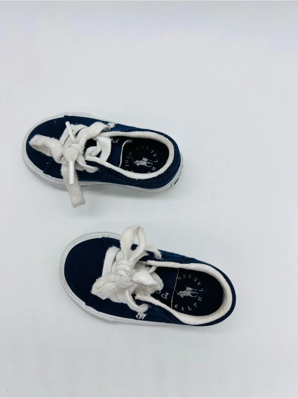 Polo by Ralph Lauren Youth Navy Elmwood Canvas Sneakers with White Accents